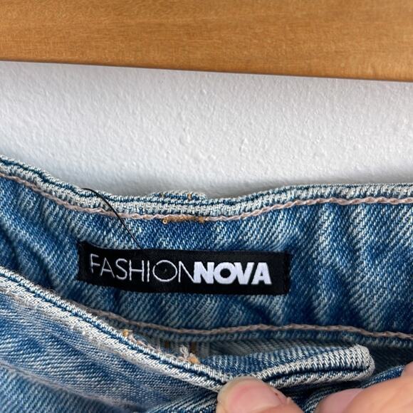 NWT Fashion Nova You Go Girlfriend distressed destroyed raw hem hi rise jeans - Picture 5 of 7